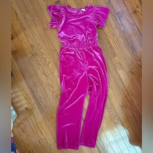 JCrew Kids - Crewcuts Fuchsia Velvet jumpsuit